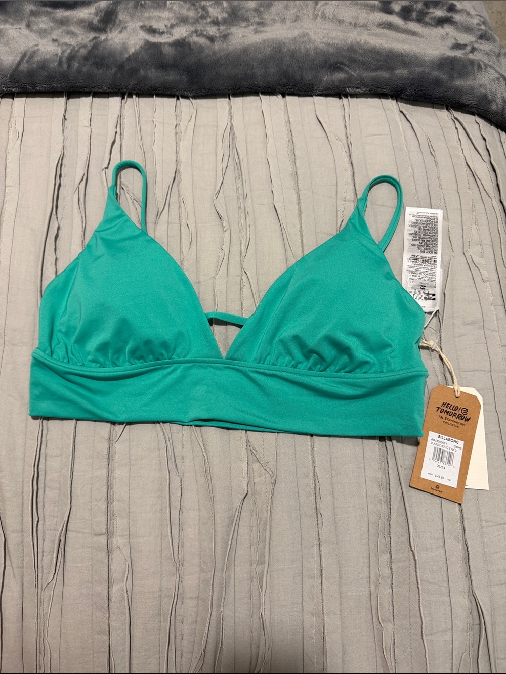 Billabong Teal Swimsuit Bikini Top XL
